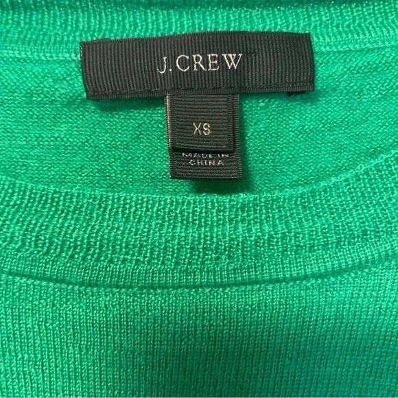 J. Crew green  100% merino wool Tippi sweater lace side - Picture 6 of 7